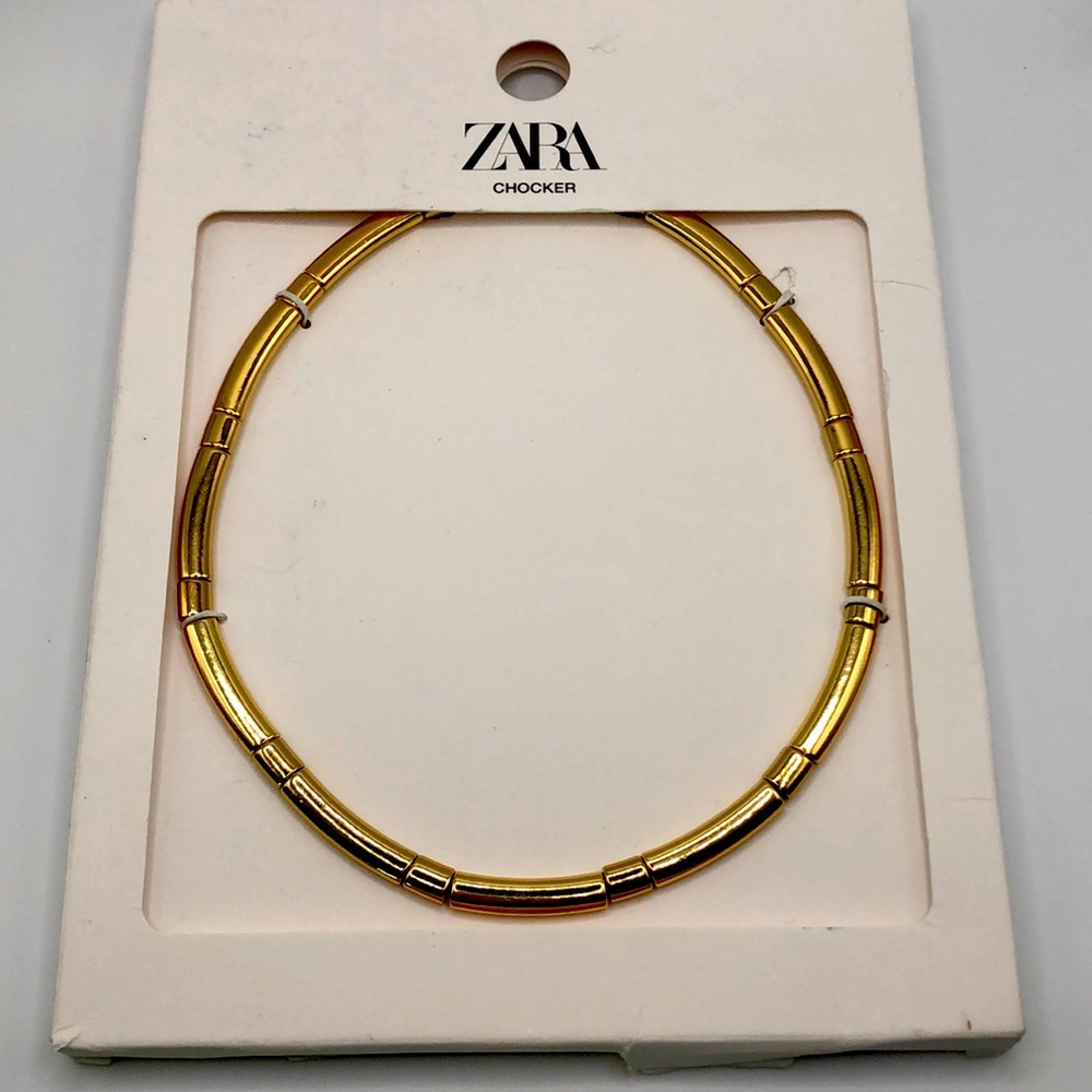 New Zara Goldtone Choker NWT in sealed box.